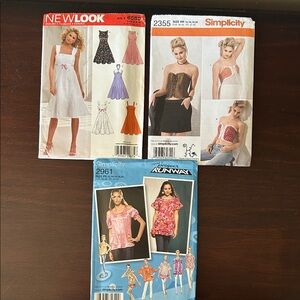 Simplicity & Newlook Pattern Bundle - Dresses and Tops New Uncut